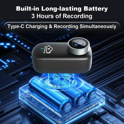 Flycloud One 4K Mini Camera - Waterproof, Anti-Shake, 3-4 Hours Battery Life, Ideal for Pets, Travel, Adventures, Meetings, and Daily Recording