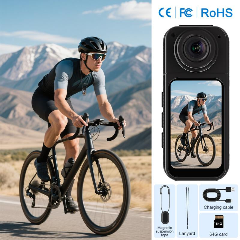 Flycloud One 4K Mini Camera - Waterproof, Anti-Shake, 3-4 Hours Battery Life, Ideal for Pets, Travel, Adventures, Meetings, and Daily Recording